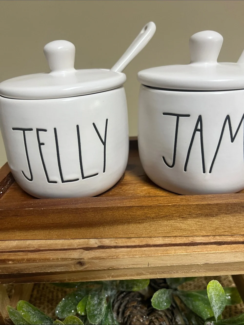 Rae Dunn Jam/Jelly Ceramic Jar Set